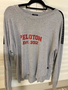 Terez Black Mesh Pullover with Heather Gray Trim